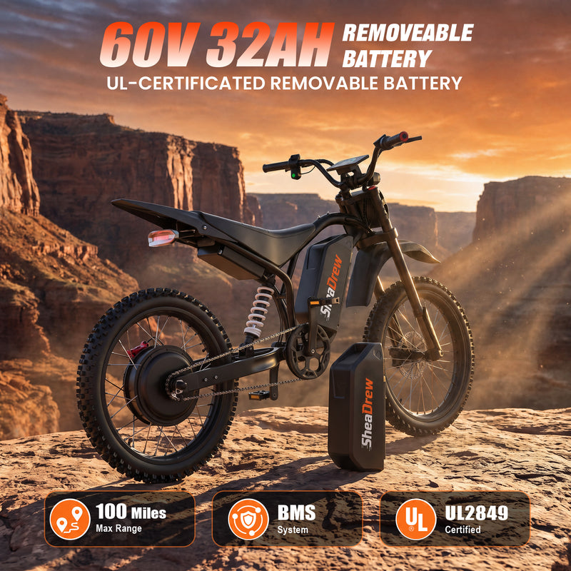 Load image into Gallery viewer, QF200Pro Electric Dirt Bike, 4700W, 60V 32Ah, 50 MPH Off-Road,Removable Battery,City Riding & Cross-country Cycling